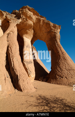 Natural arch, Jebel Acacus, Sahara Desert, Libya Stock Photo