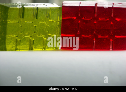 Jelly Jello Cubes Backlit Stock Photo