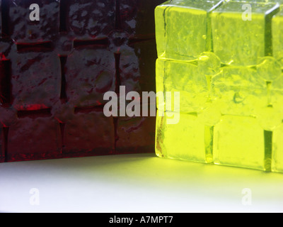 Jelly Jello Cubes Backlit Stock Photo