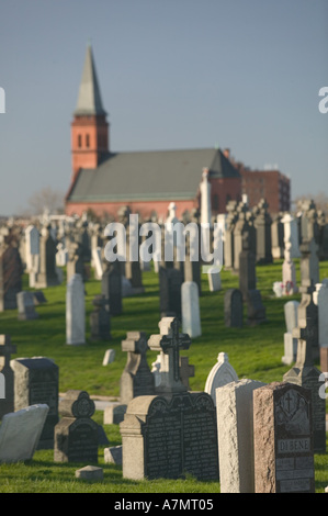 USA, New York, New York City, Queens: Blissville, Calvary Cemetery & Chapel Stock Photo