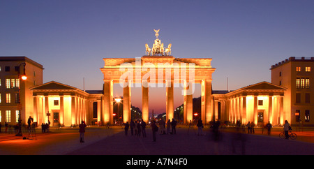 Germany Berlin Brandenburg gate at dusk Brandenburger Tor Stock Photo