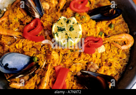 Spain, Andalusia, paella Stock Photo