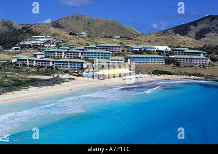 bonne vap mont saint martin France, Guadeloupe (French West Indies), Saint Martin island Mont Vernon  resort on Orientale bay (aerial view Stock Photo