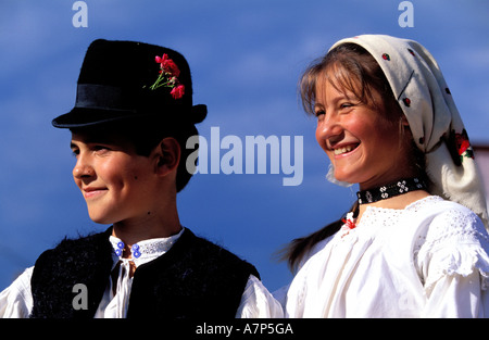 Romania, Maramures region, Carpathians mountains, traditional celebration in Botiza village Stock Photo