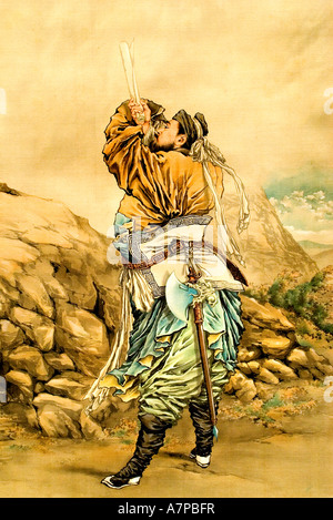 Tokyo National Museum Huang Shi Kong and Zang Liang by Kobayashi Eitaku 1843 1890 Kobayashi Meiji hanging scroll ink and color on paper Stock Photo