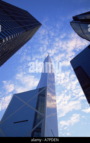 China, Hong Kong, Central, Bank of China and Modern Buildings Stock Photo