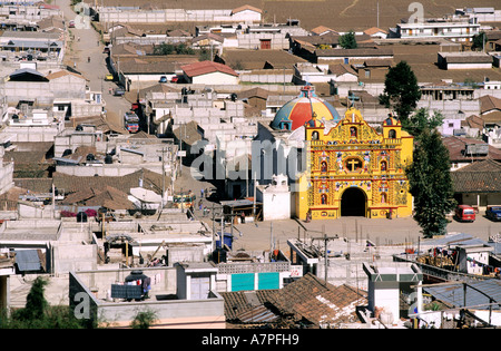 Guatemala, Western Cordillera, Quetzaltenango Department, San Andres Xecul Church Stock Photo