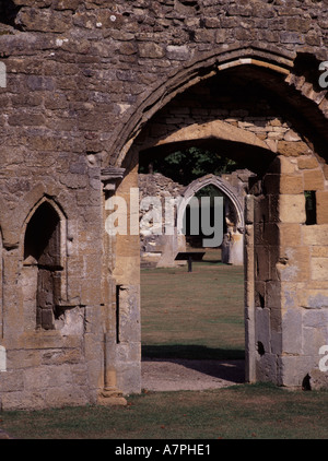 The ruins of Hailes Abbey near Winchcombe Stock Photo
