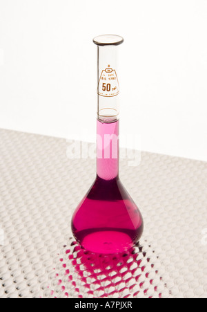 laboratory volumetric measuring flask Stock Photo