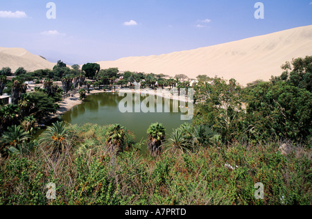 Peru, Ica Department, Huacachina lagoon close to Pisco Stock Photo