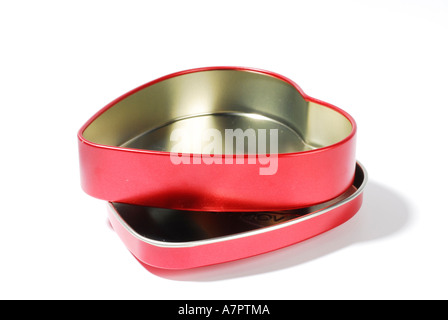 Tin can in heart form Stock Photo