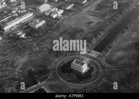 Aerial view of Lincoln Memorial Washington DC in 1976 Stock Photo