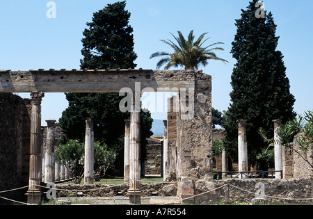 House of Faun at ruins of City of Pompei Stock Photo