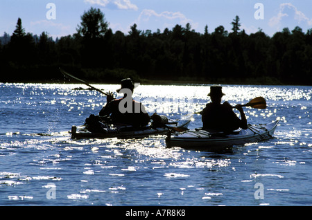 Canada, Quebec Province, La Verendrye Wildlife Reserve, the Ottawa River, Sea kayaks Stock Photo