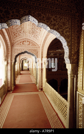 India, Rajasthan, Jaipur area, Samode Palace, Darbar Hall Stock Photo