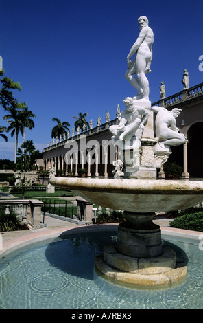 United States, Florida, Gulf Coast, Sarasota, Ringling Museum of Art, Oceanus fountain in the yard Stock Photo