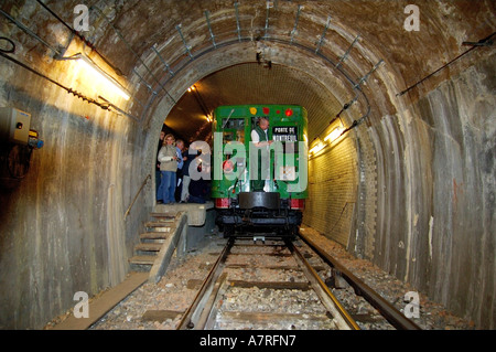 France, Paris, last Metro visit and discovery of the Parisian underground on an old Sprague train Stock Photo