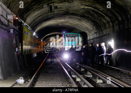 France, Paris, last Metro visit and discovery of the Parisian underground Stock Photo