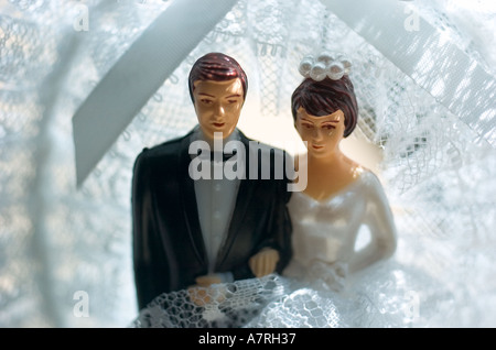 Bride and groom wedding cake topper wedding concept Stock Photo