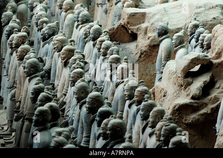 China shaanxi xian bingmayong the army of terra cotta warriors in emperor qin shihuangdi tomb Stock Photo