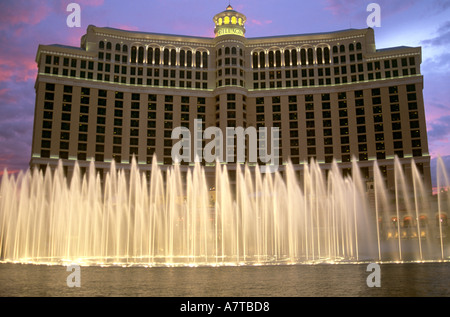 Fountains at the Bellagio Hotel and Casino Las Vegas Nevada USA Stock Photo
