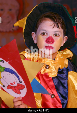 young boy dressed up for school play Stock Photo