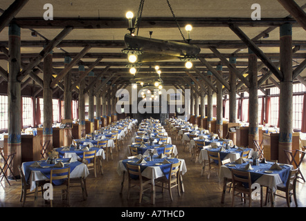 North America, USA, Washington, Mt. Rainier National Park. Dining room at Paradise Inn. fall Stock Photo