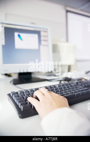 Person working on computer Stock Photo