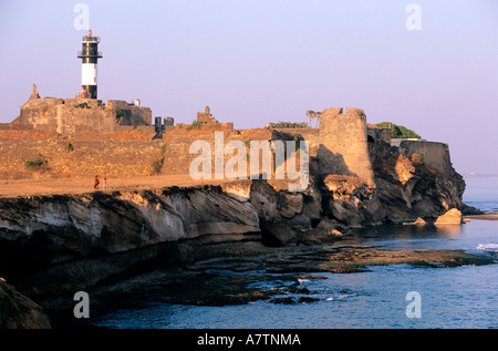 India, Union Territory of Daman and Diu, Diu city, Portuguese fort on Oman seashore Stock Photo