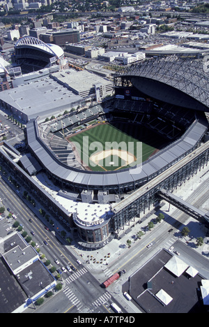 aerial view of Safeco Field retractable roof baseball stadium, Seattle,  Washington, USA Stock Photo - Alamy