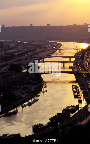 France, Seine Maritime, Normandy region, Rouen city, Seine river and harbour Stock Photo