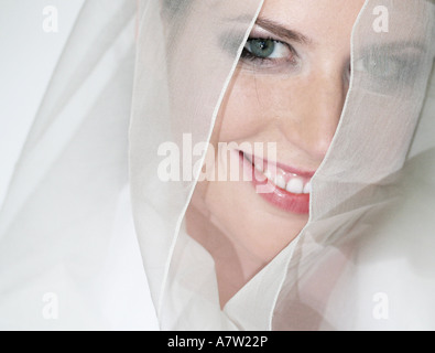Portrait of bride smiling Stock Photo