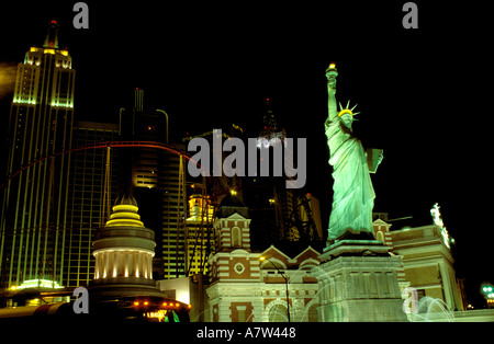 New York New York Hotel has a scaled down version of the Statue of Liberty Stock Photo