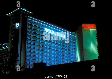 A view of the Imperial Harrah s Hotel and Casino is seen from the Strip in Las Vegas NV USA Stock Photo