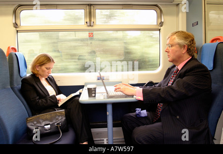 Passengers on a train in England Britain UK Stock Photo