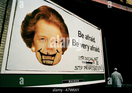 Defaced Labour Party poster during the 2001 general election Stock Photo