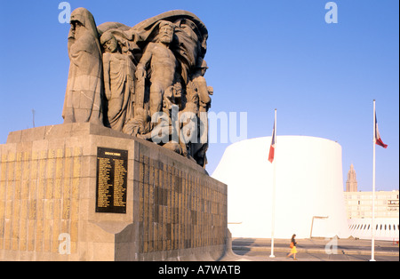 France, Seine Maritime, Le Havre, War Memorial and the Volcano Stock Photo