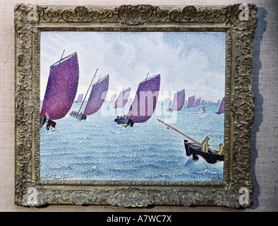 fine arts, Signac, Paul (1863 - 1935), moved sea, painting, 1891, oil on canvas, 66x62 cm, private collection, , Artist's Copyright has not to be cleared Stock Photo