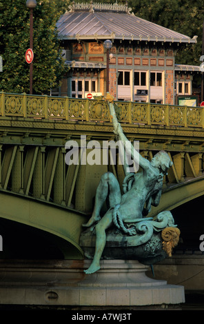 Pont Mirabeau and Javel RER train station, Paris, France Stock Photo