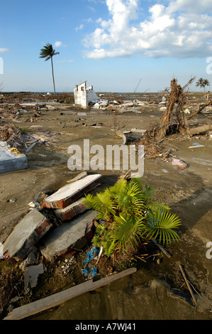 Indonesia Sumatra Banda Aceh Post Tsunami Devastated Ulee Lhe neighbourhood Stock Photo