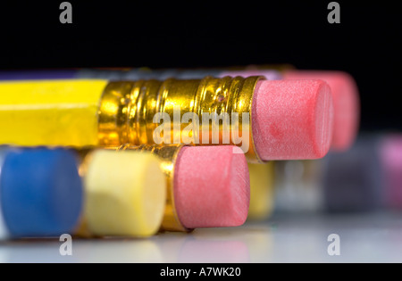 Eraser tipped pencils Stock Photo