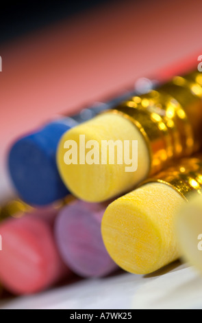 Eraser tipped pencils Stock Photo