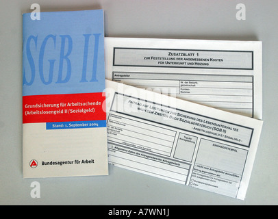 Form to get benefit compensation from the German federal labor office, so called Hartz IV.