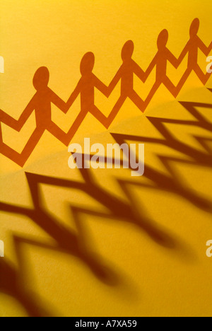 Paper chain people Stock Photo