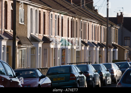 Terraced houses in Swindon Stock Photo