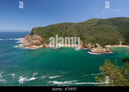 'The Heads', the entrance of the Knysna lagoon on the Garden Route in South Africa. Stock Photo