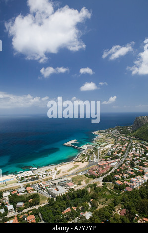 Italy, Sicily, Palermo, View of Punta di Vergine Maria from Monte Pellegrino Stock Photo