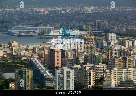 Italy, Sicily, Palermo, View from Monte Pellegrino Stock Photo