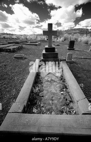 Cemetary ghosts in infrared photo Stock Photo