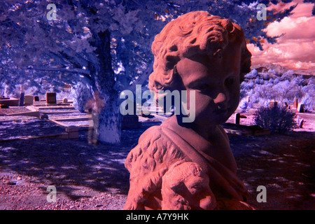 Cemetary ghosts in infrared photo Stock Photo